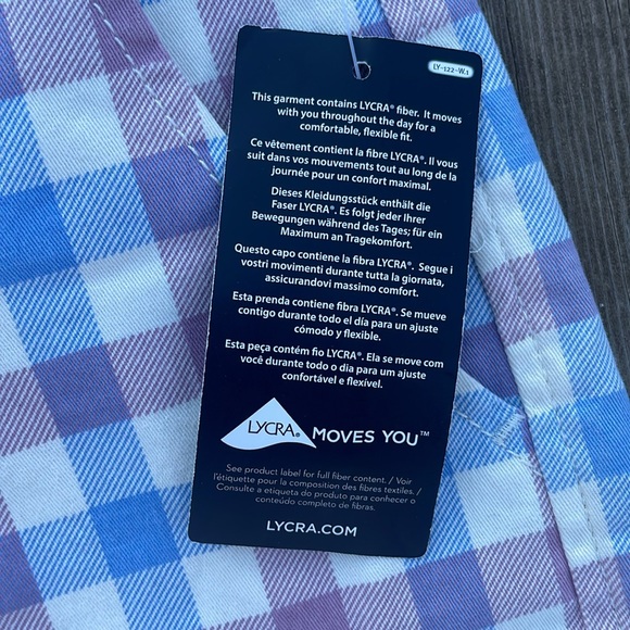 NWT Market And Spruce
Women Checkered Chino Shorts, White/Blue/Purple - Picture 4 of 8